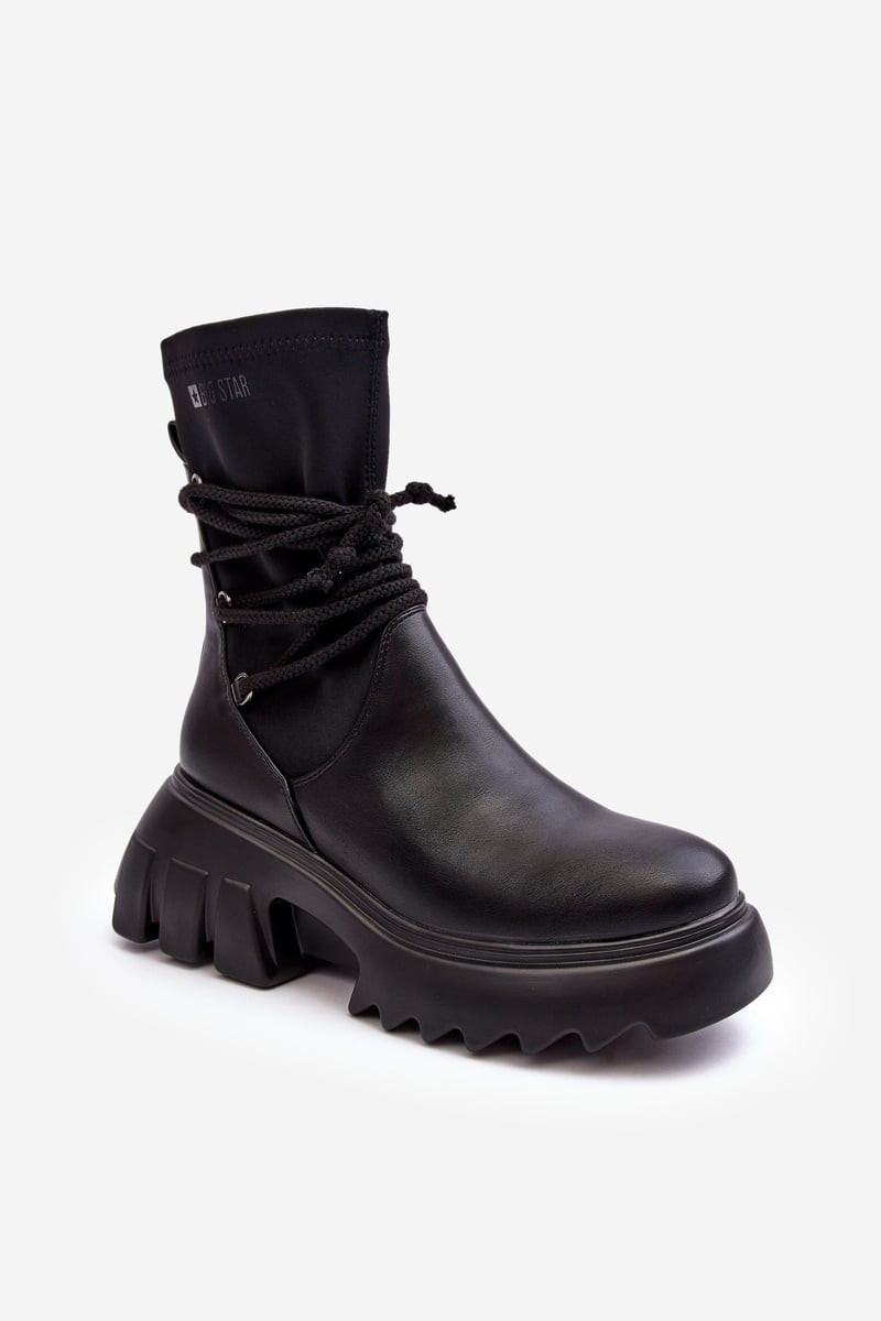 BIG STAR SHOES Topánky na masívnej plošine s čiernou veľkou hviezdou