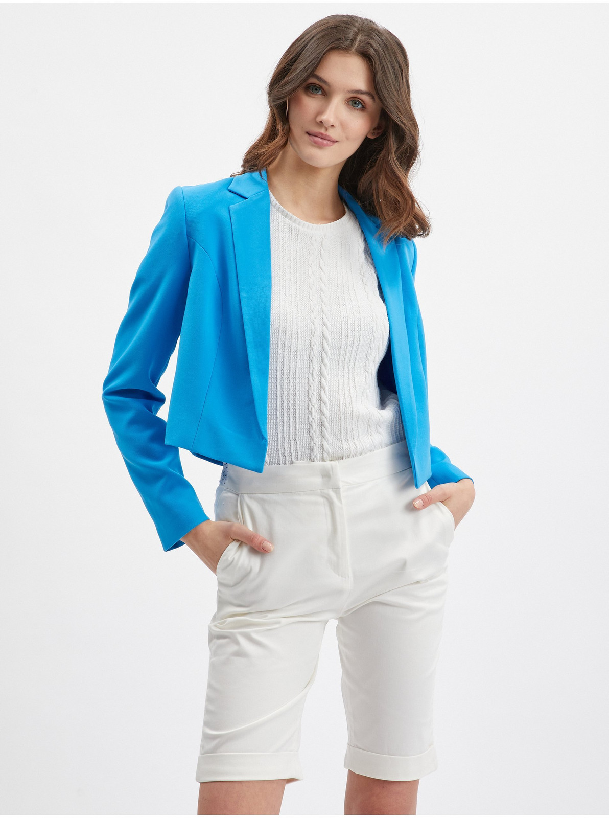 Orsay Blue Women's Cropped Blazer - Women's