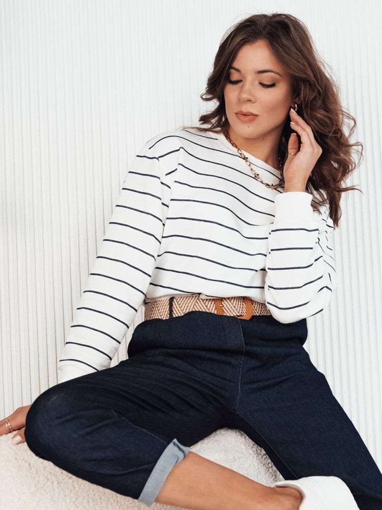 Dámska mikina bez kapucne STRIPEON Farba Ecru DSTREET