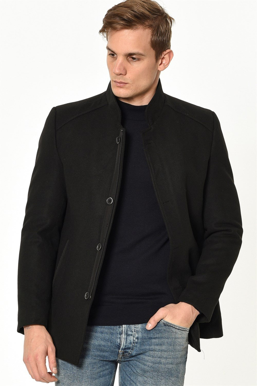 PLT8327 DEWBERRY MEN'S COAT-BLACK