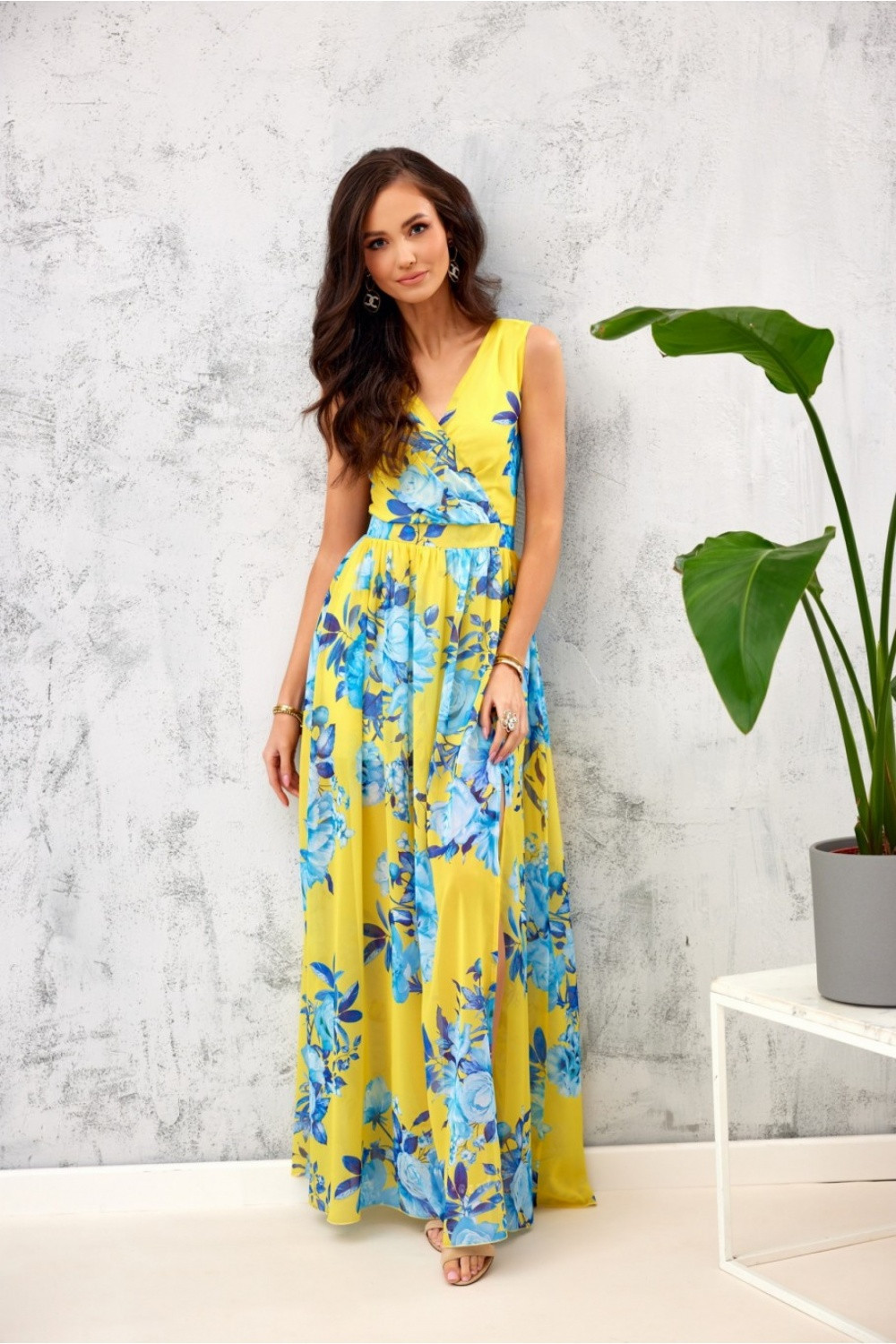 Denné šaty SUK0361-U99 žlto-modré - Roco Fashion 34