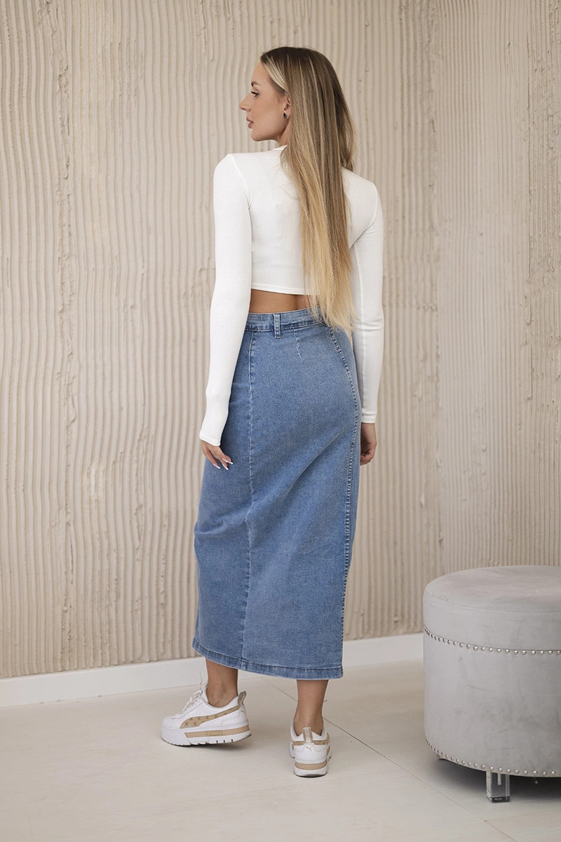 Dlhá sukňa s gombíkmi z ľahkého denimu XS