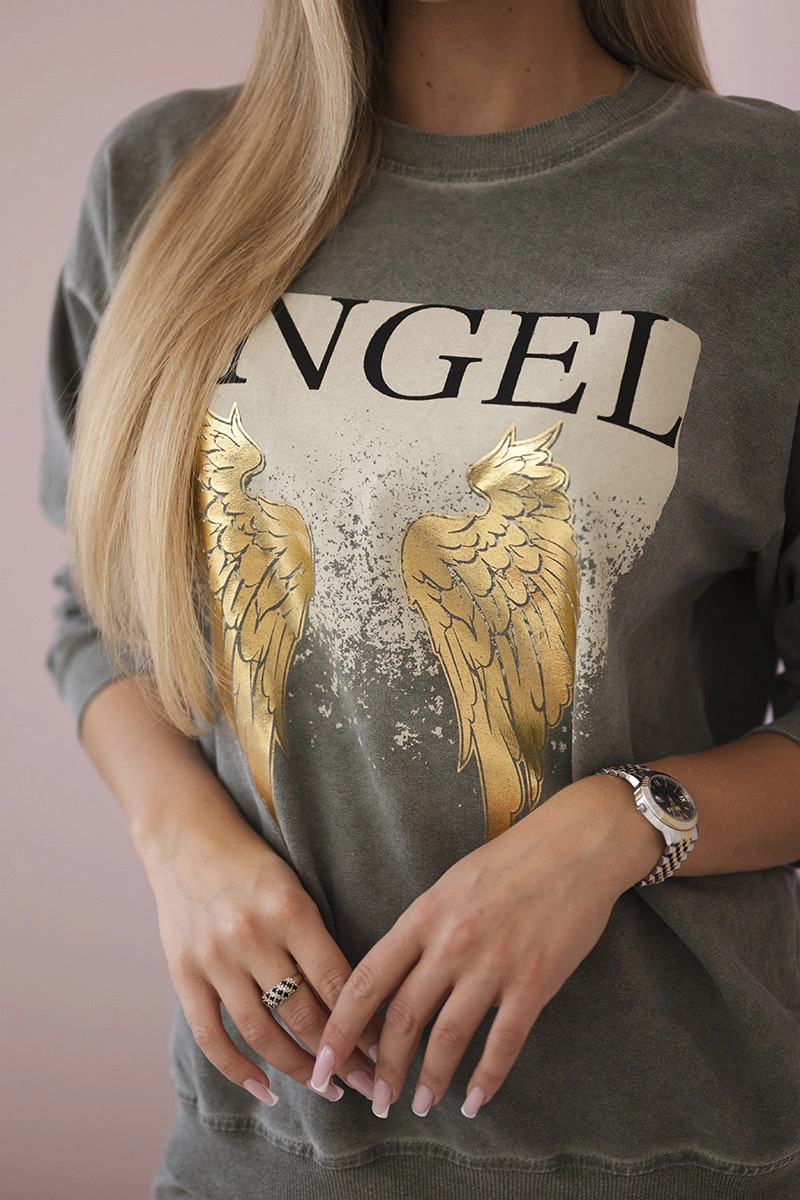 Bavlnený set Angel tepláky + nohavice khaki UNI