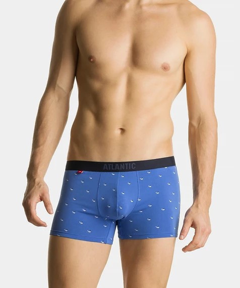 Pánske boxerky 3PACK 3MH-187 Dark Blue Mix - Atlantic XL tmavě modrá - vzor