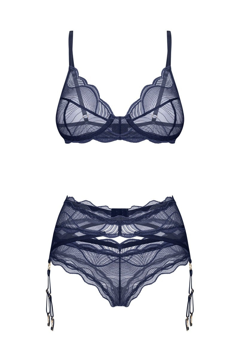 Tmavomodré trojdielny set Nighty Blue