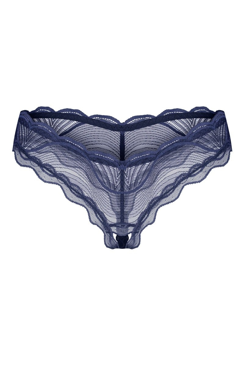 Tmavomodré crotchless nohavičky Nighty Blue
