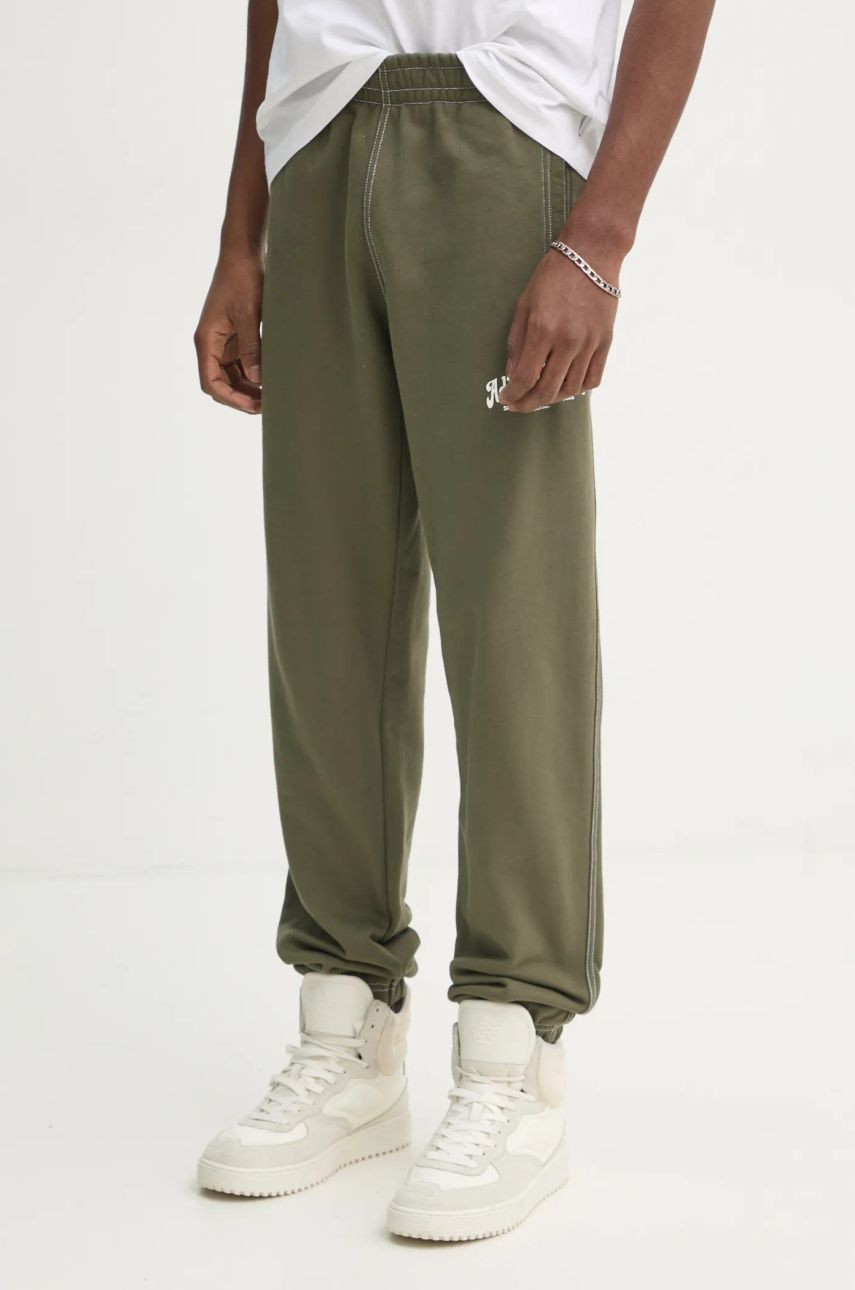 Bavlnené tepláky adidas Originals Wabash zelená farba, s potlačou, JP4486