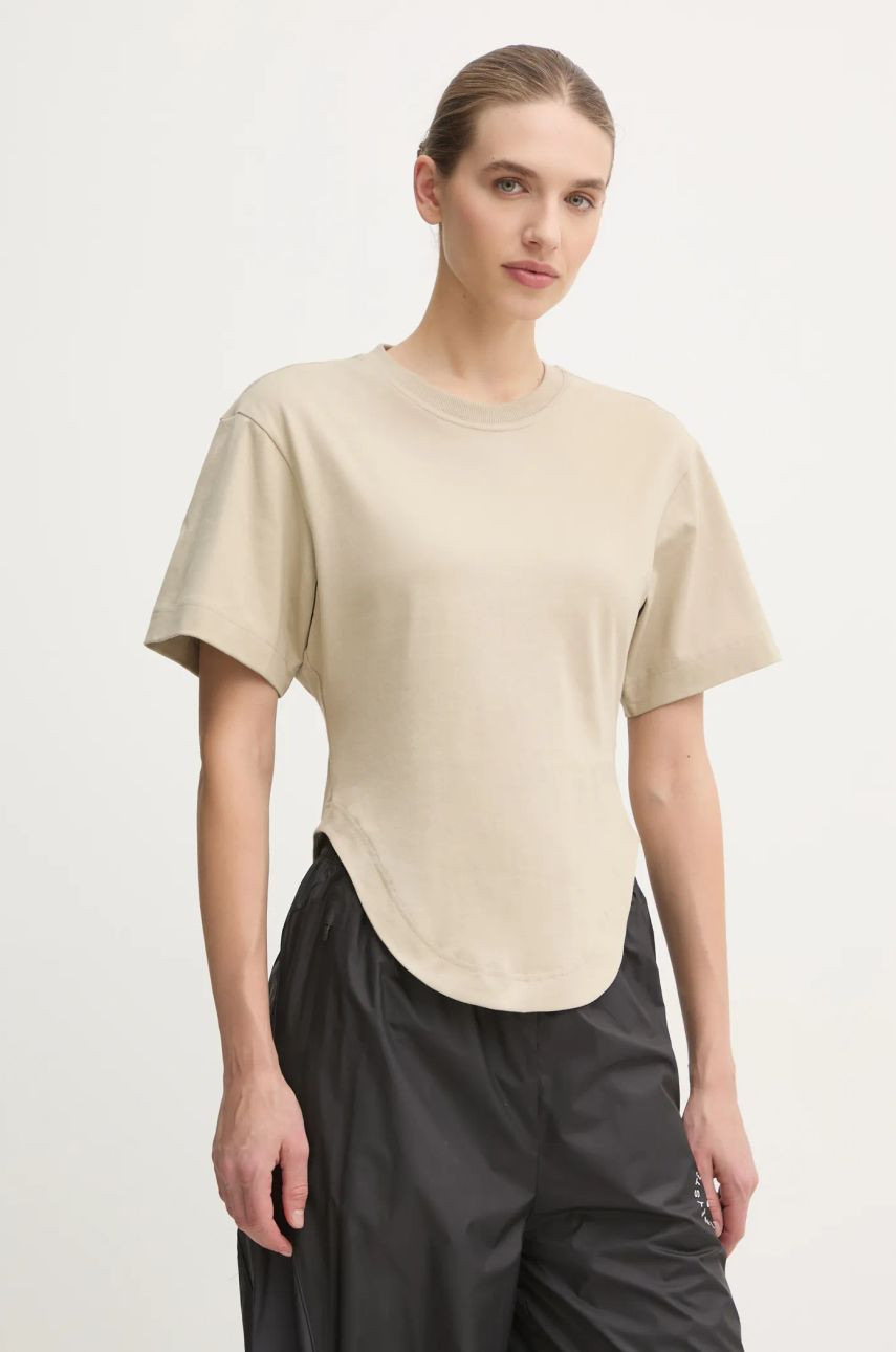 Tričko adidas by Stella McCartney dámske, béžová farba, JJ2552