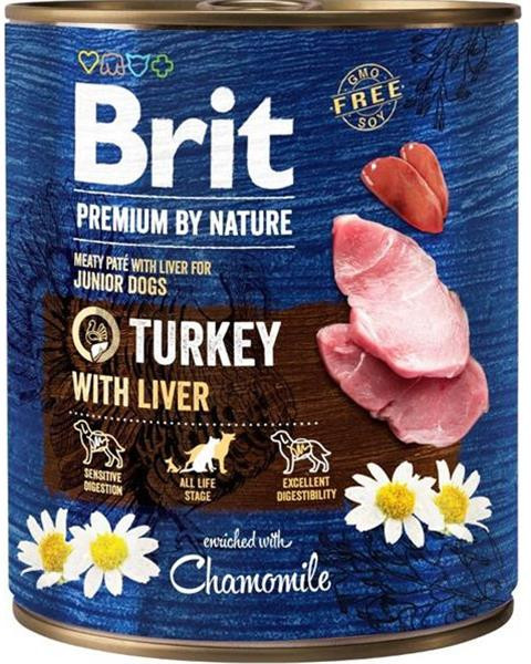 Brit Premium by Nature dog Turkey with Liver konzerva pre psy 6x800g