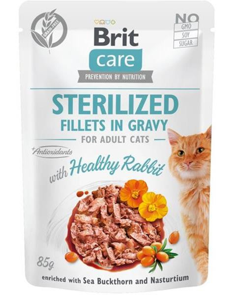 Brit Care cat Sterilized filety v šťave s králikom v kapsičke pre mačky 24x85g