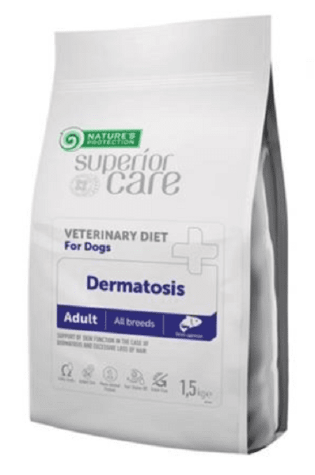Natures Protection Superior care dermatosis dog adult dietetic all breeds salmon granule pre psy 1,5kg