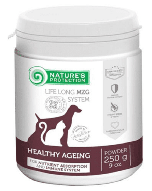 Natures Protection healthy ageing dog & cat senior teeth podpora imunity pre staršie psy a mačky 250g