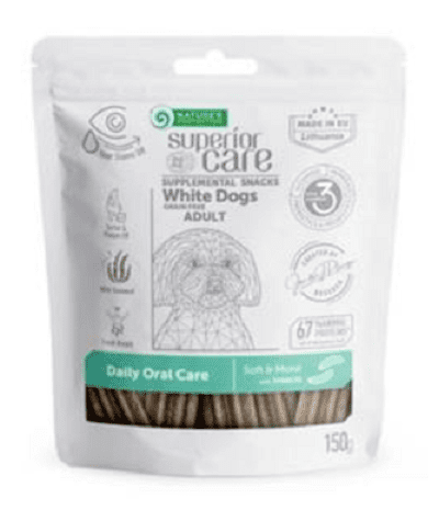 Natures Protection Superior care white dog adult oral care all breed maškrta pre psy 150g