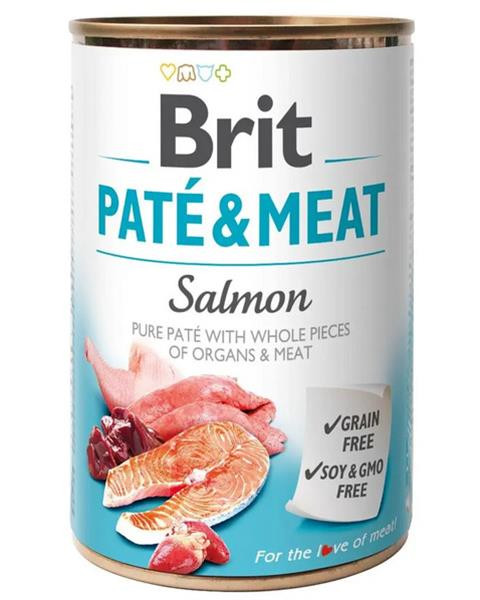 Brit Paté & Meat Salmon konzervy pre psy 6x400g