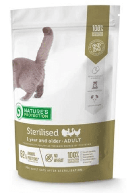Natures Protection cat adult sterilised poultry granule pre kastrované mačky 400g