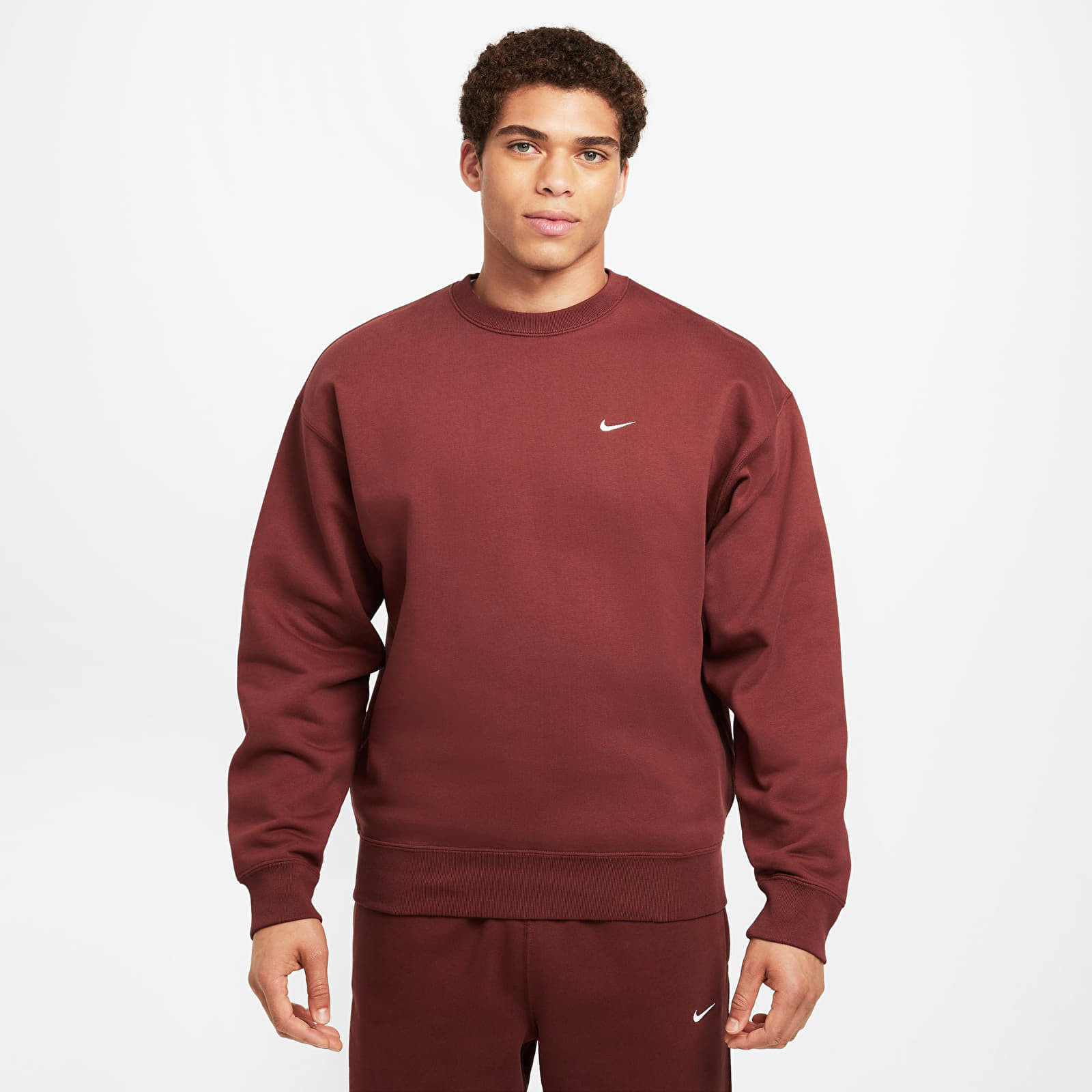 Mikina Nike Solo Swoosh Men's Fleece Crew Dark Pony/ White XS