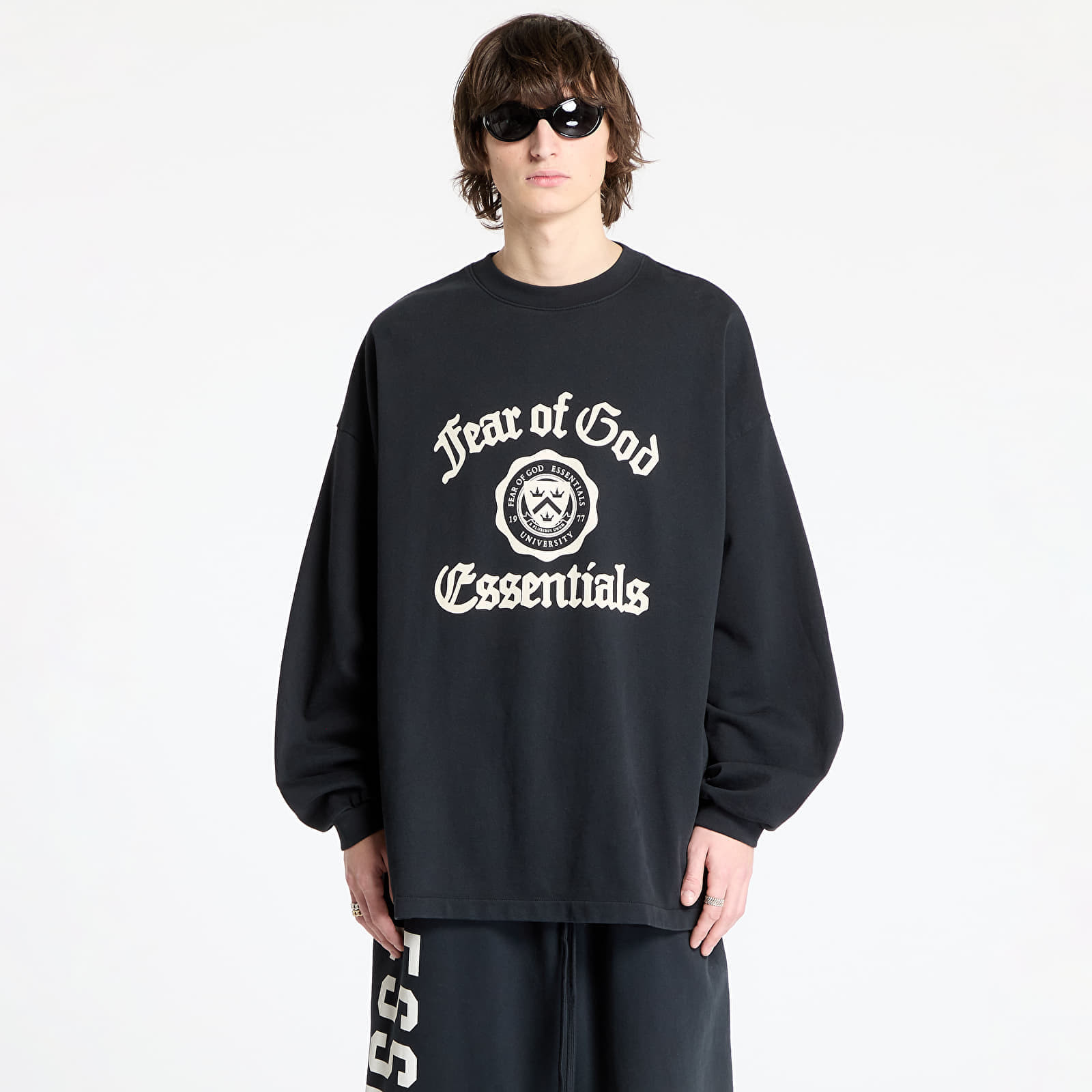 Tričko Fear Of God ESSENTIALS Heavy Longsleeve Tee Black M