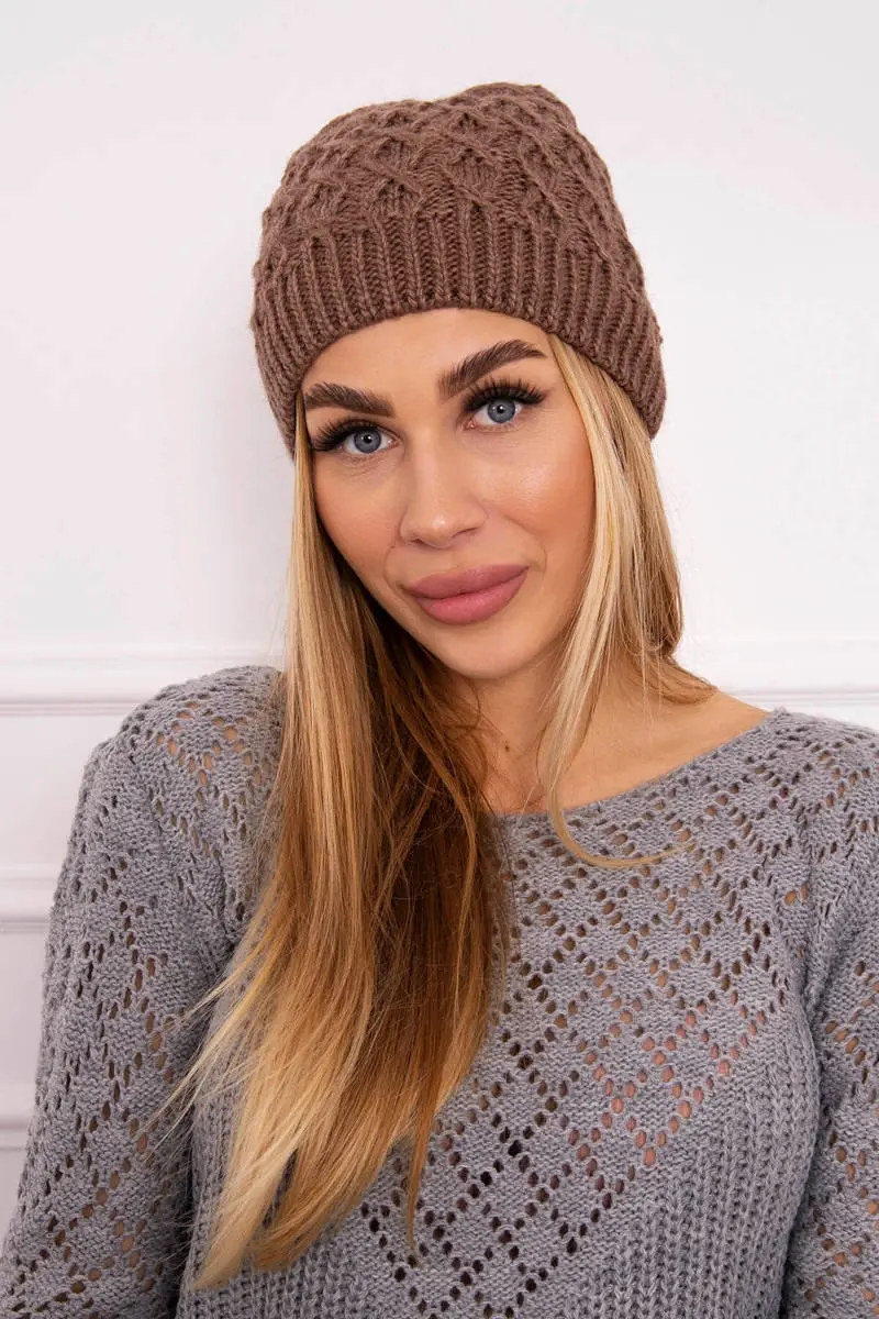 Kesi Čapica s fleece Roma K224 mocca