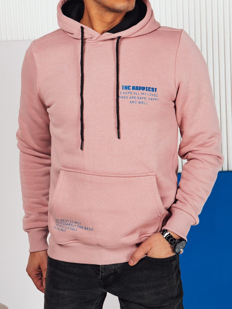 Bluza męska z kapturem różowa Dstreet