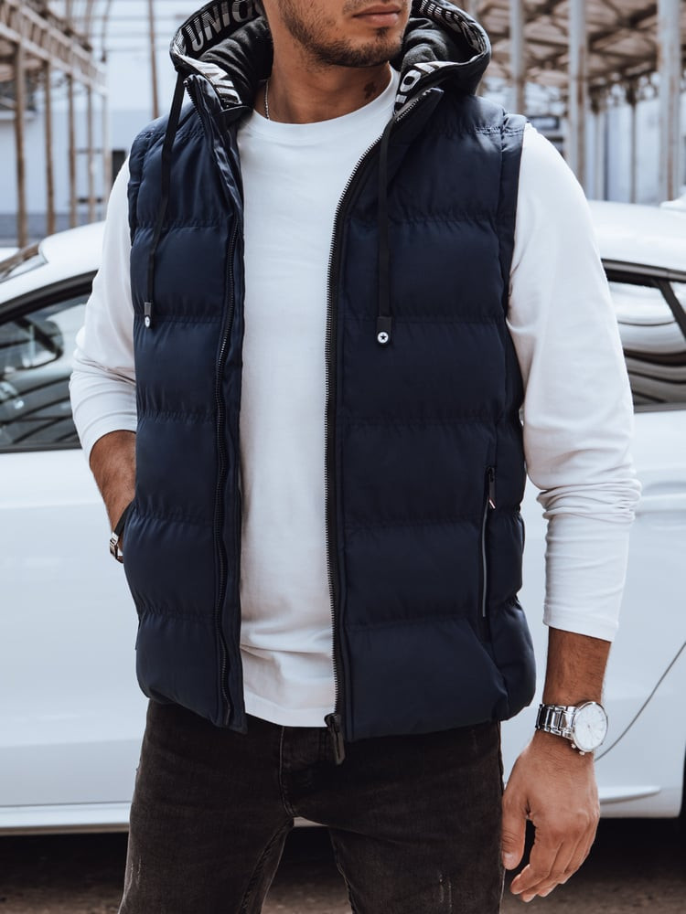 Kamizelka męska pikowana granatowa Dstreet