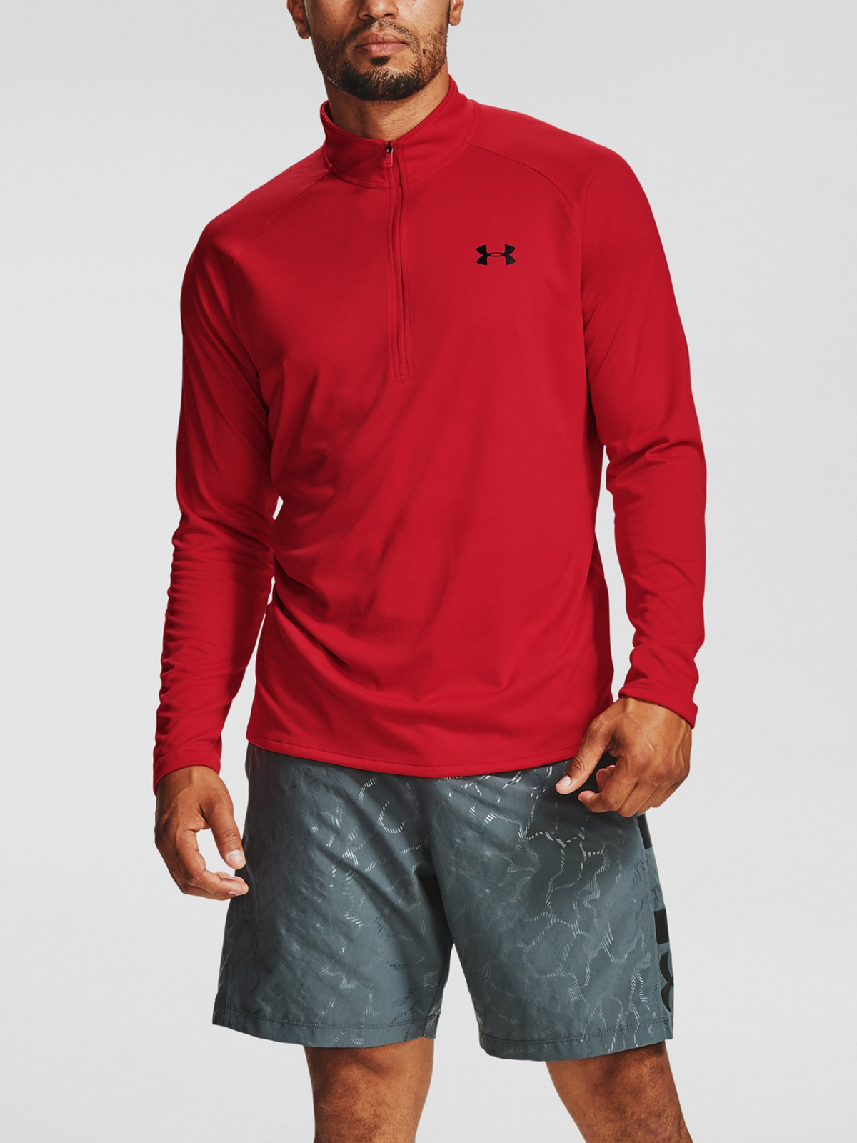 Under Armour T-Shirt Tech 2.0 1/2 Zip-RED - Men's
