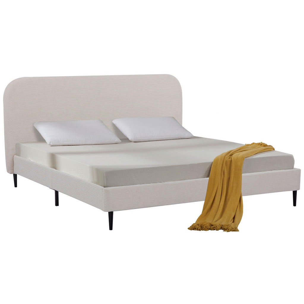 Livetastic ČALÚNENÁ POSTEĽ, 180/200 cm, drevo, kov, textil, prírodná farba