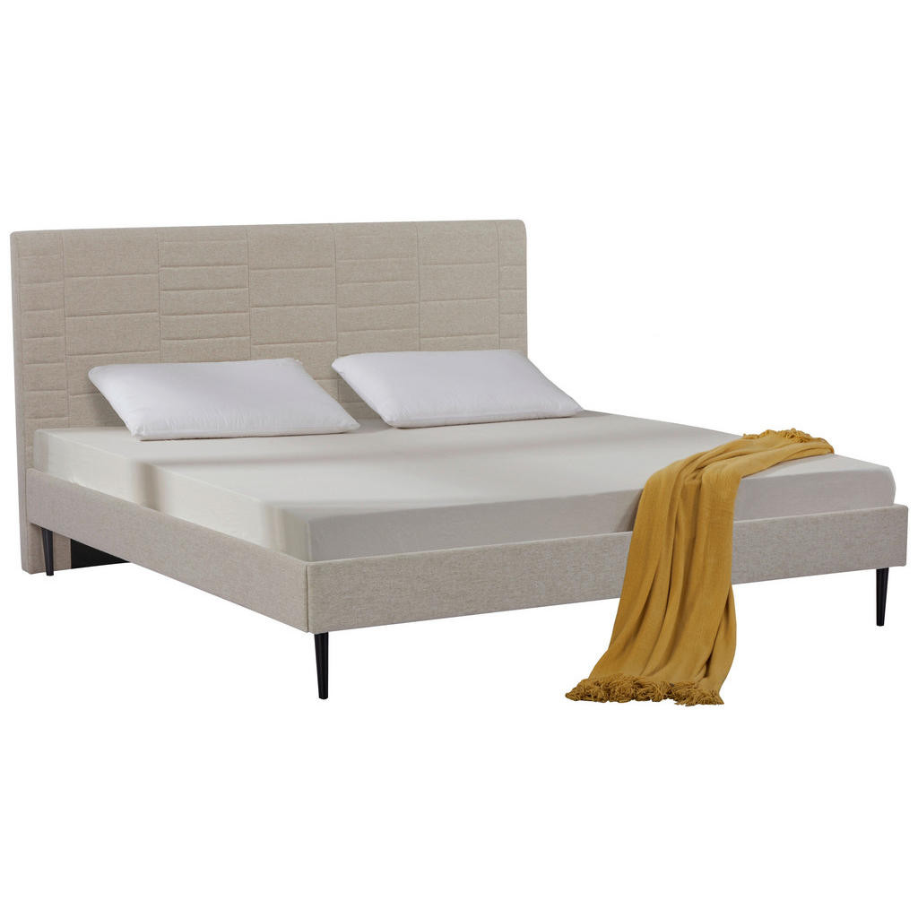 Livetastic ČALÚNENÁ POSTEĽ, 180/200 cm, drevo, kov, textil, béžová