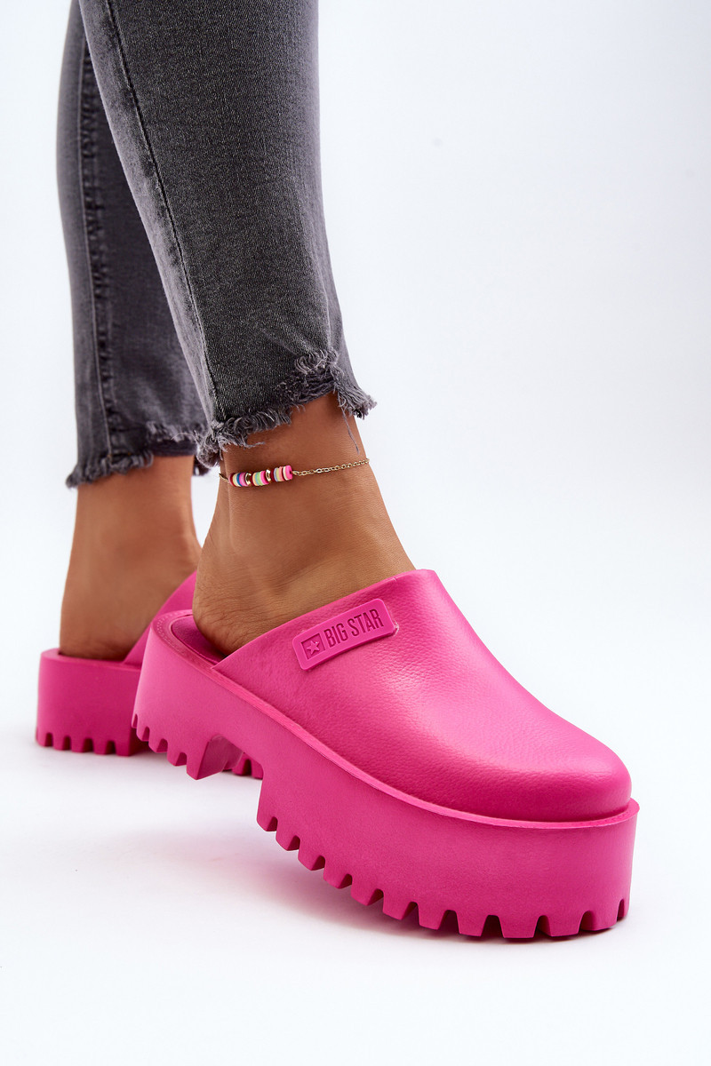 Dámske žabky na pevnej podrážke Big Star NN274019 Fuchsia 38
