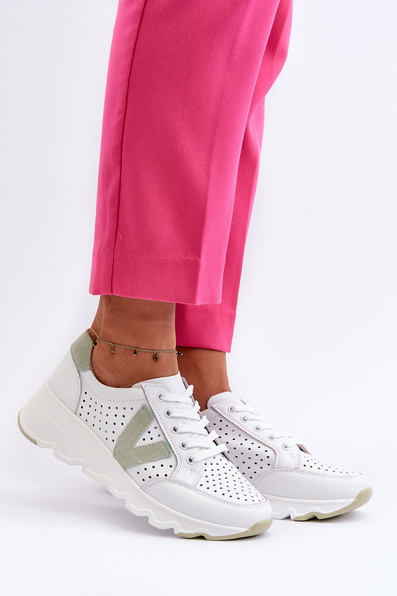 Dámska kožená ľahká športová obuv biela Eleonori 38