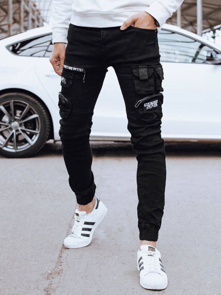 Pánske čierne džínsové nohavice Dstreet UX4326 30/44