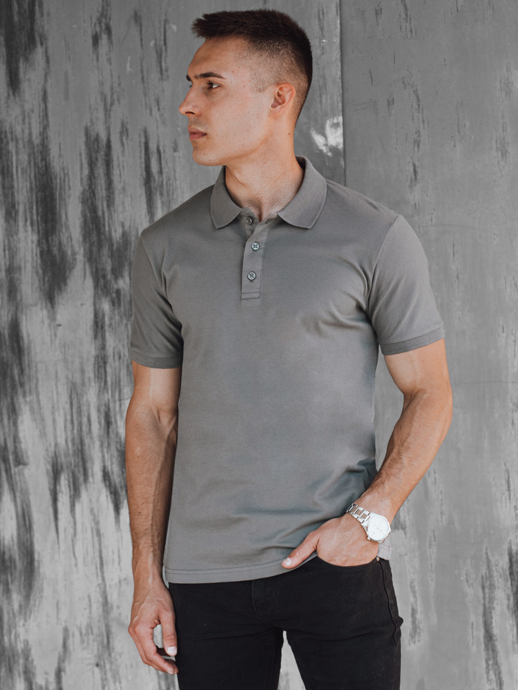 Pánske grafitové polo tričko Dstreet PX0599 M