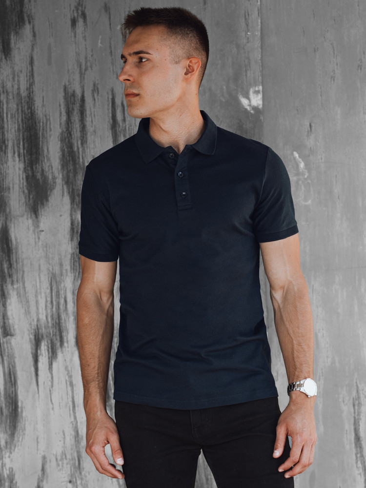 Pánske tmavomodré polo tričko Dstreet PX0605 M