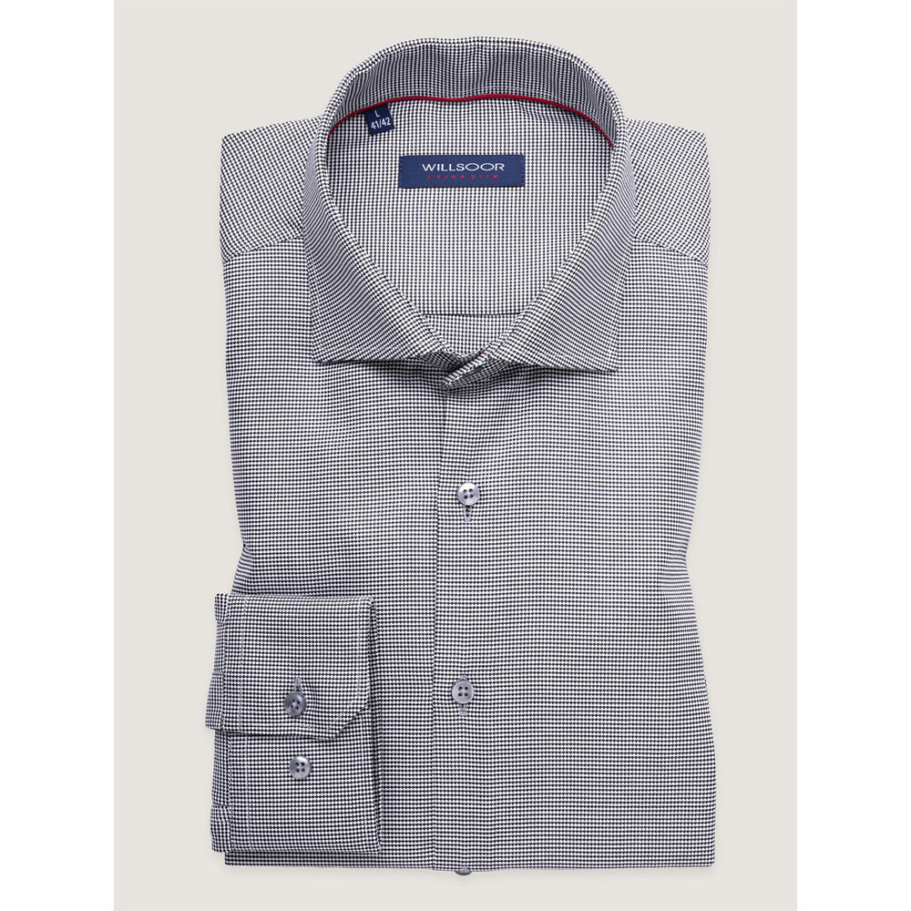 Pánska košeľa extra slim fit s čierno-bielym vzorom 17855