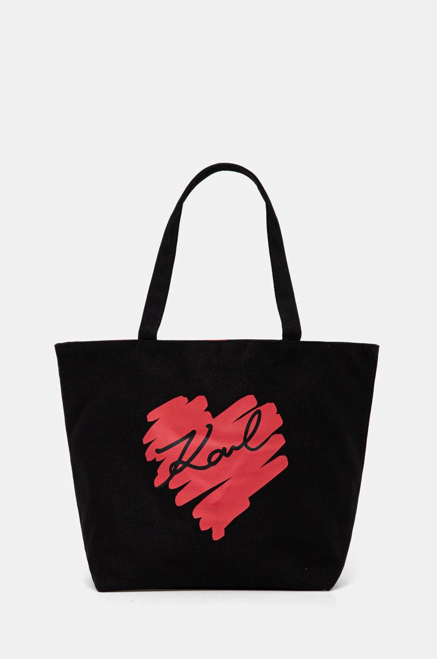 Obojstranná kabelka Karl Lagerfeld čierna farba, A1W50024