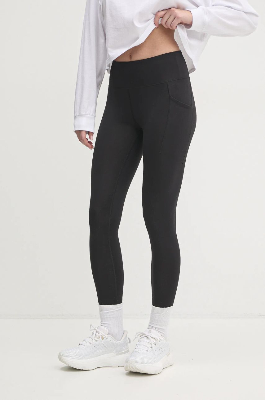 Legíny Dkny dámske, čierna farba, jednofarebné, DP5P3555