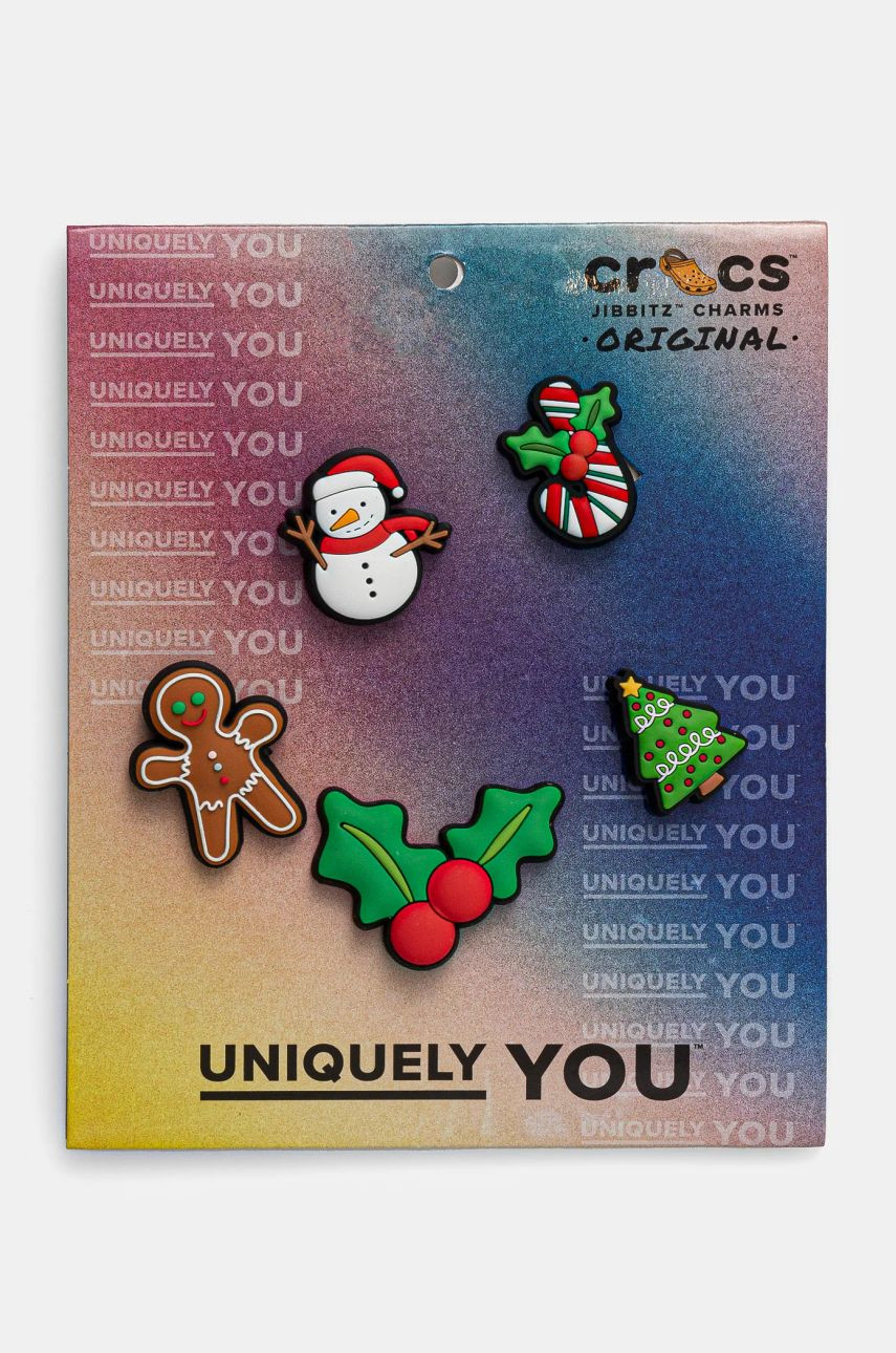 Odznaky na topánky Crocs Iconic Christmas 5 Pack 5-pak zelená farba, 10014335