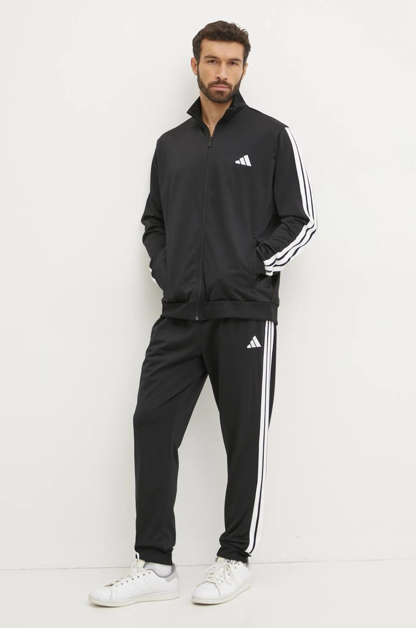 Tepláková súprava adidas 3-Stripes pánska, čierna farba, JI8858