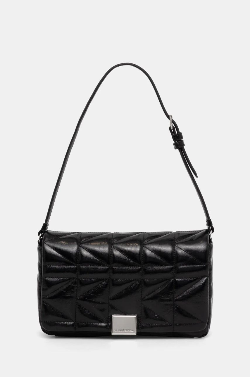 Kožená kabelka Karl Lagerfeld čierna farba, A1W30394