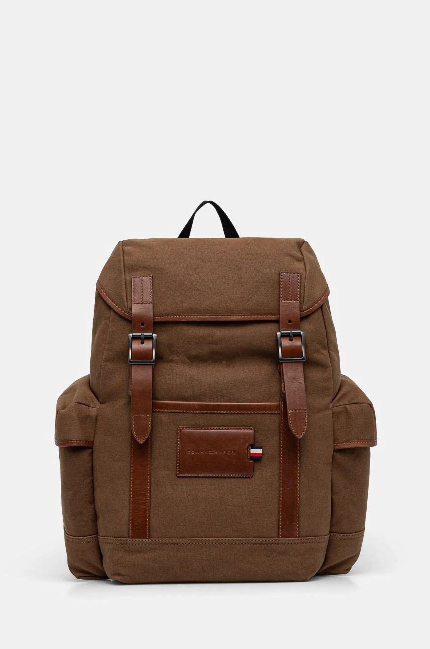 Ruksak Tommy Hilfiger pánsky, hnedá farba, veľký, jednofarebný, AM0AM13075