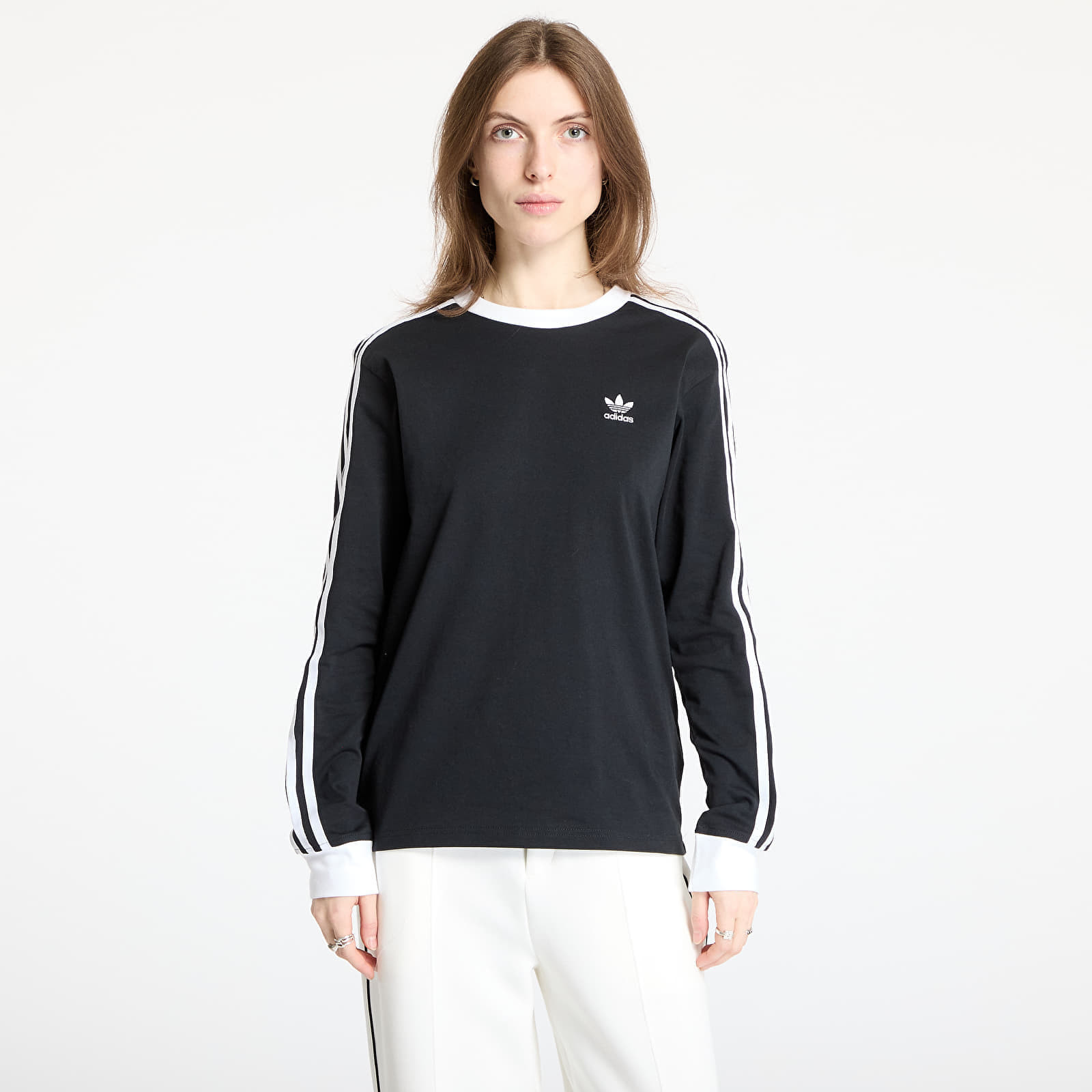 Tričko adidas Adicolor 3 Stripe Regular Long Sleeve Black XS