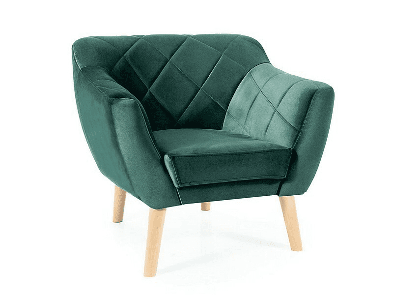 Signal Kreslo KARO 1 VELVET | buk Farba: Zelená / Bluvel 78