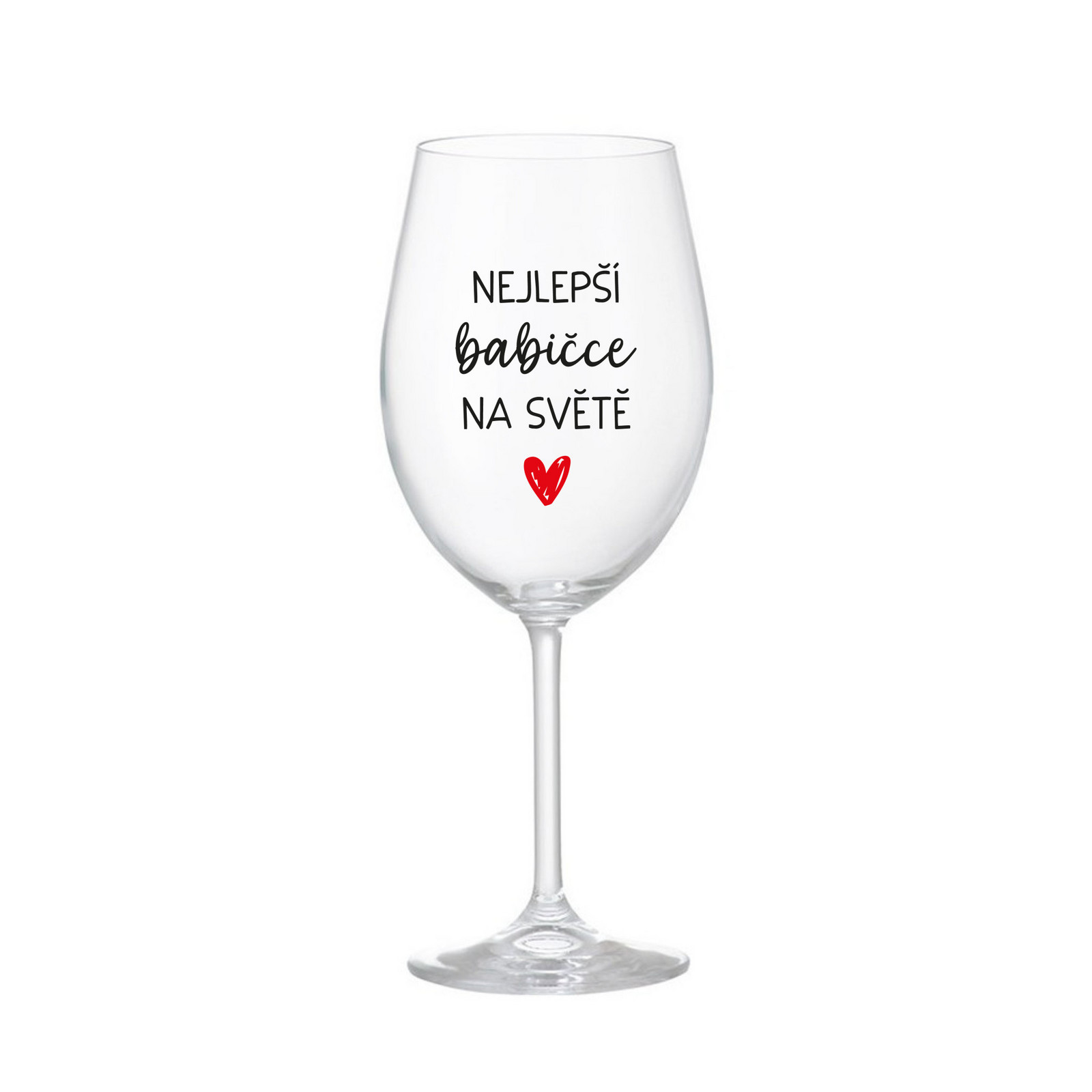 NEJLEPŠÍ BABIČKA NA SVĚTĚ - čirá sklenice na víno 350 ml