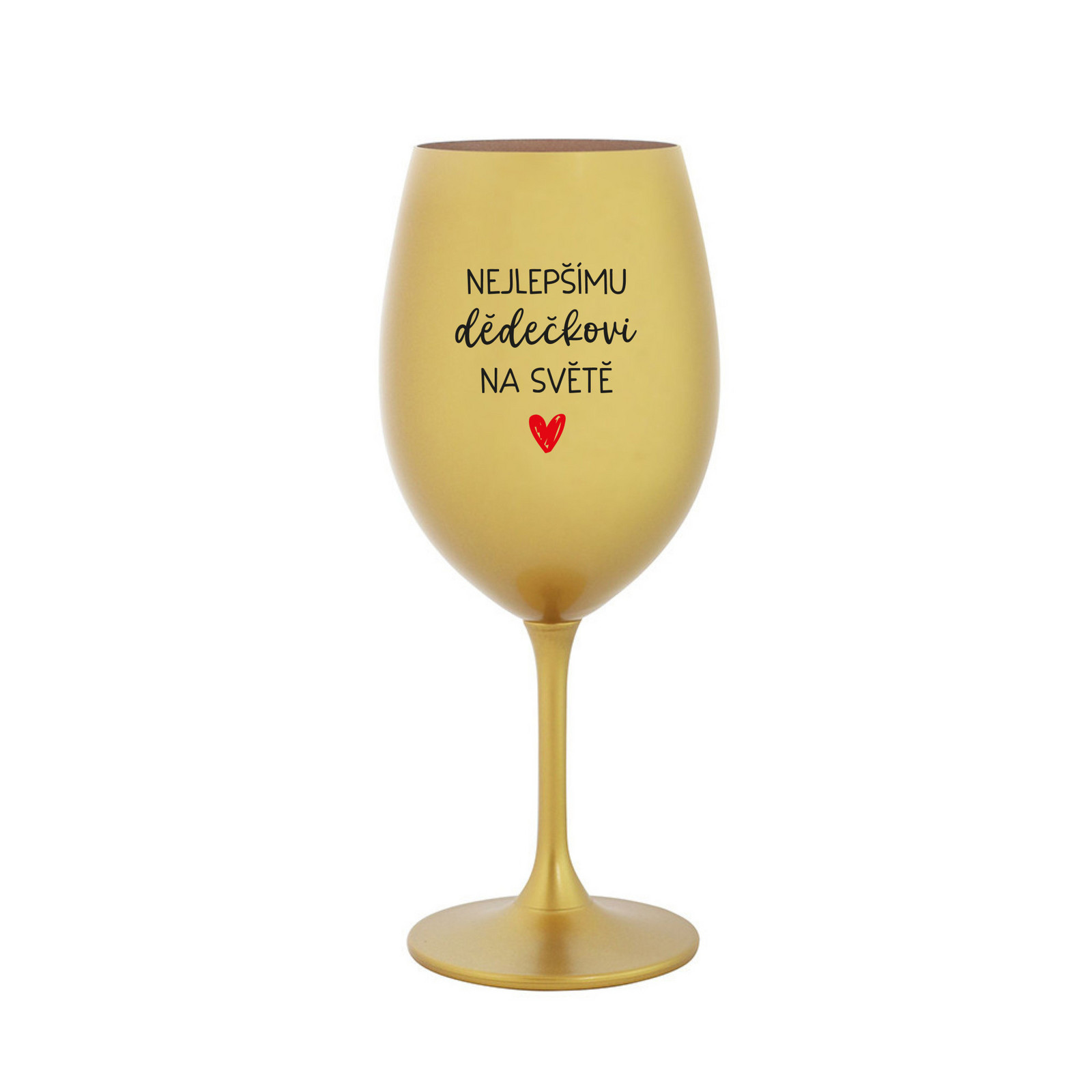 NEJLEPŠÍMU DĚDĚČKOVI NA SVĚTĚ - zlatá sklenice na víno 350 ml