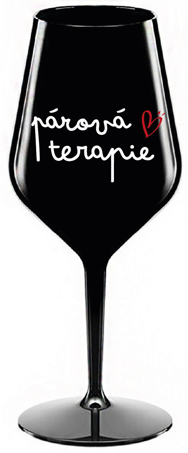 PÁROVÁ TERAPIE - černá nerozbitná sklenice na víno 470 ml