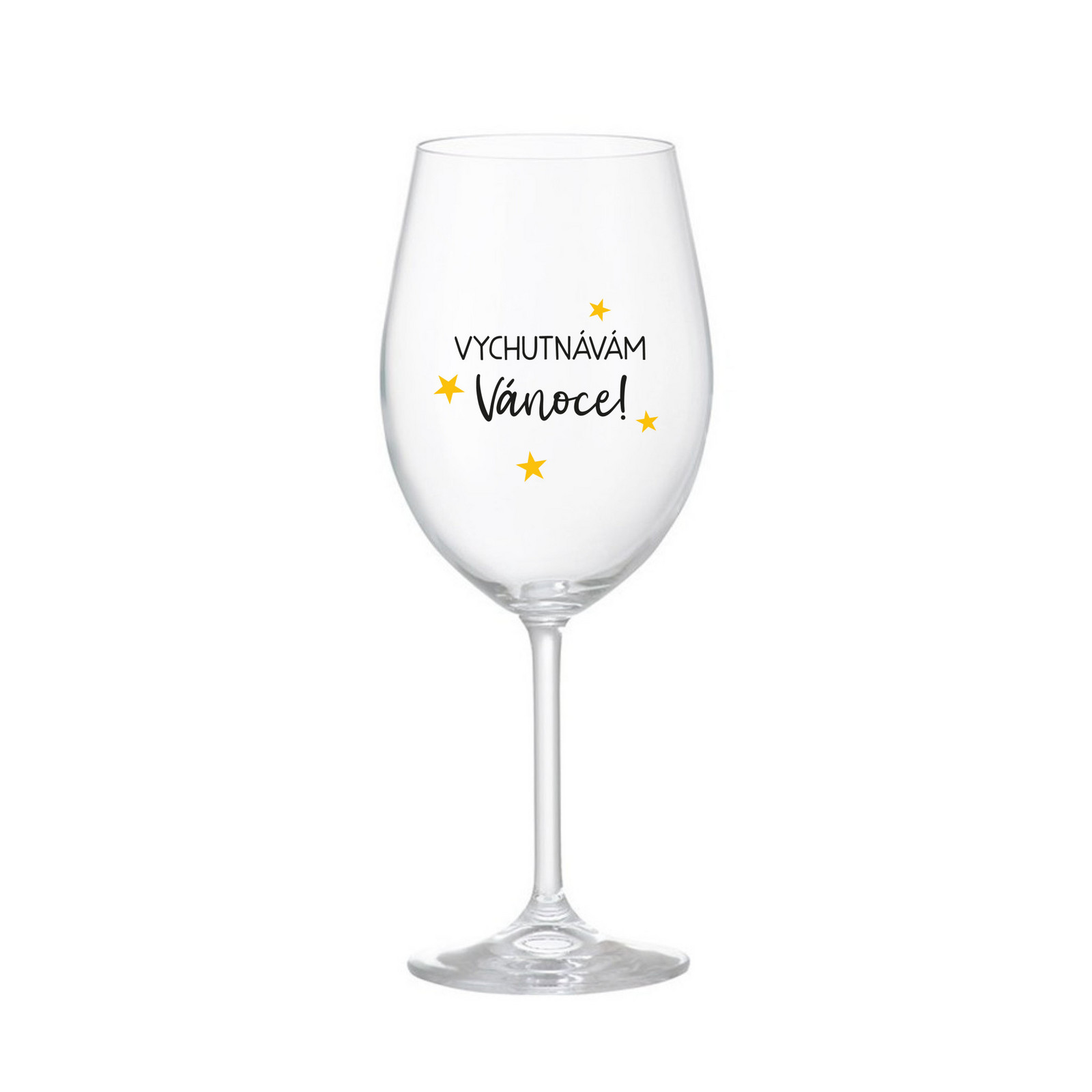 VYCHUTNÁVÁM SI VÁNOCE - čirá sklenice na víno 350 ml