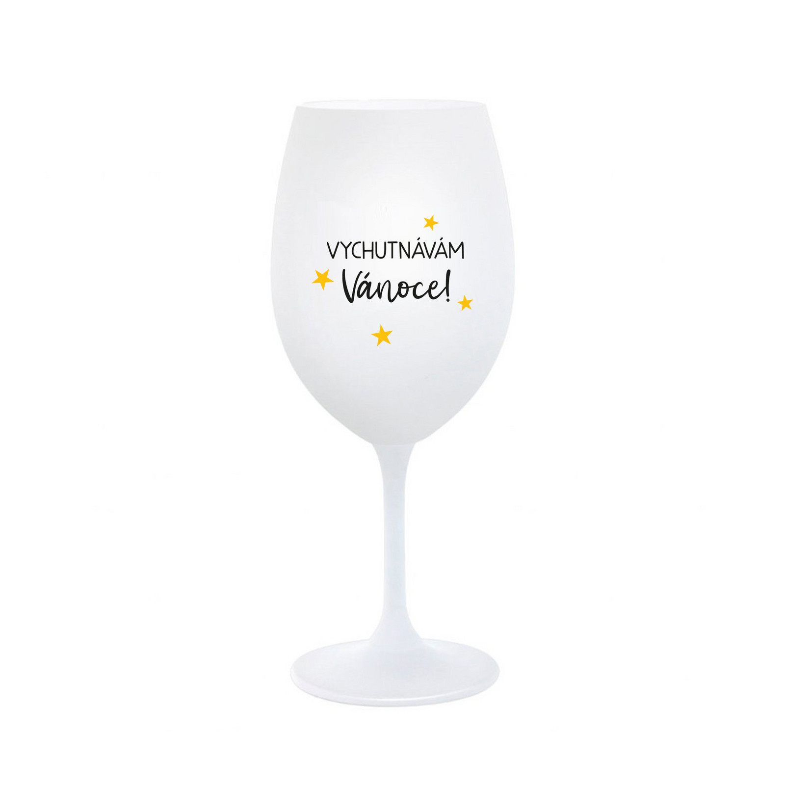 VYCHUTNÁVÁM SI VÁNOCE - bílá  sklenice na víno 350 ml