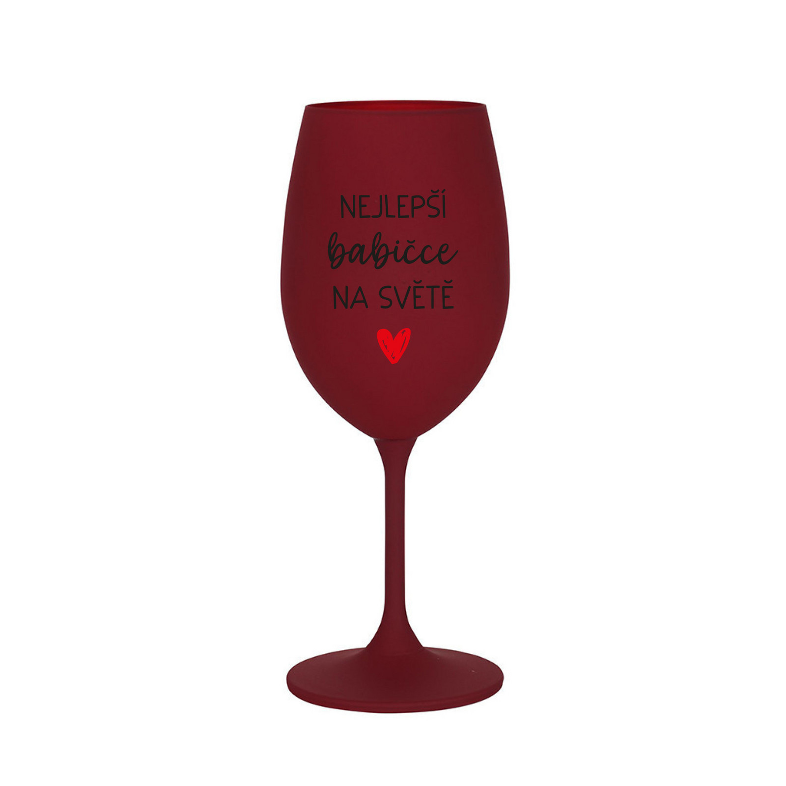 NEJLEPŠÍ BABIČKA NA SVĚTĚ - bordo sklenice na víno 350 ml