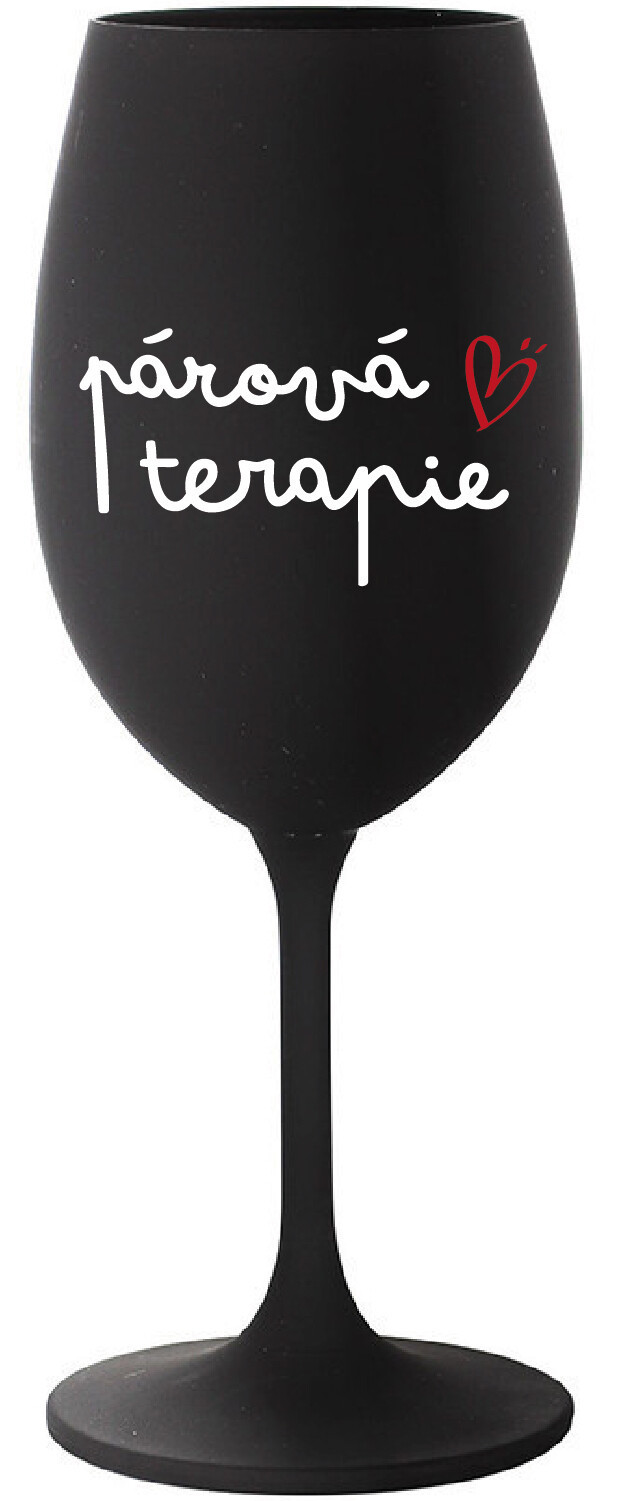 PÁROVÁ TERAPIE - černá sklenice na víno 350 ml