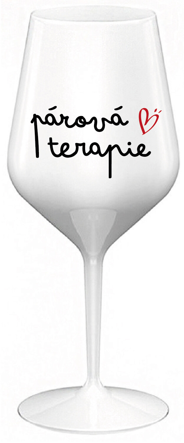 PÁROVÁ TERAPIE - bílá nerozbitná sklenice na víno 470 ml