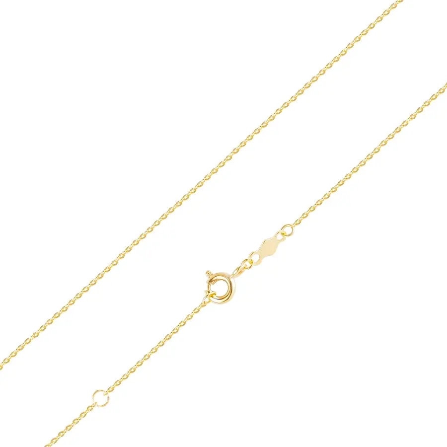 Retiazka zo žltého 9K zlata - sploštené oválne články, lesklé, 450 mm